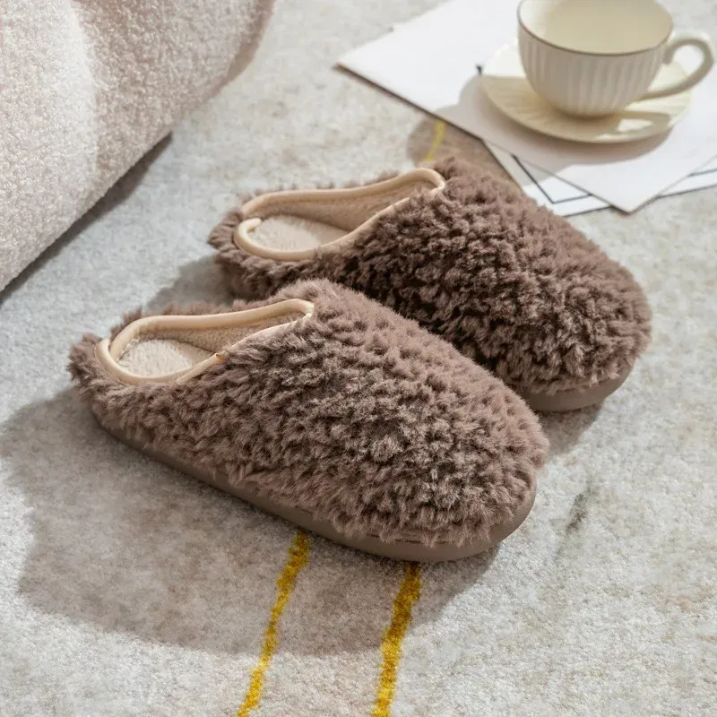 Color: Grass-Green, Shoe Size: 40-41, Ships From: CHINA - Gacimy Women's Winter Fuzzy Slippers Indoor Warm Soft Sole Fluffy Home Slides Plush Women Flat Shoes Couple Fur Cotton Slippers
