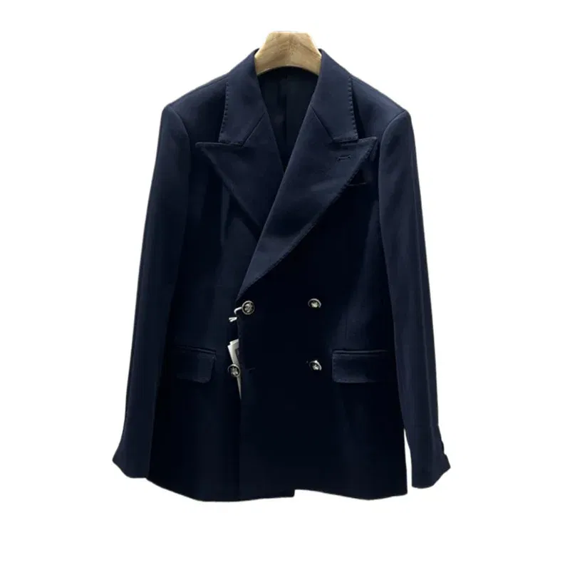 Color: black, Size: XXL - 2Pieces Jackets+Pants Design High Quality Men's Set Elegant Fashion Double Breasted Thick Wedding Dress Blazers And Trousers Set