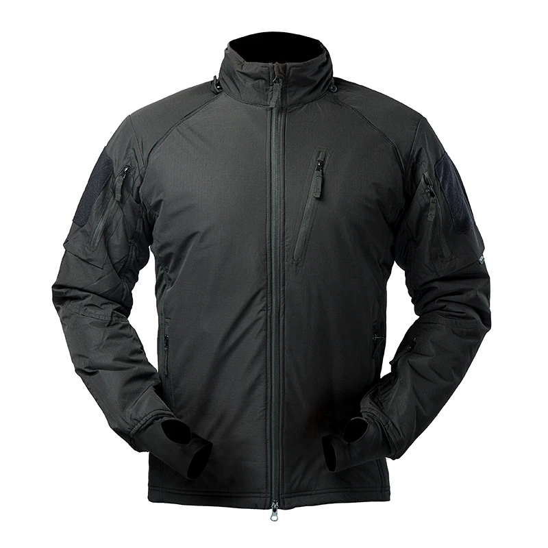 Color: black, Size: 4XL - Mege Men's Tactical Jacket Coat Fleece Parka Outdoor Outwear Lightweight Gear