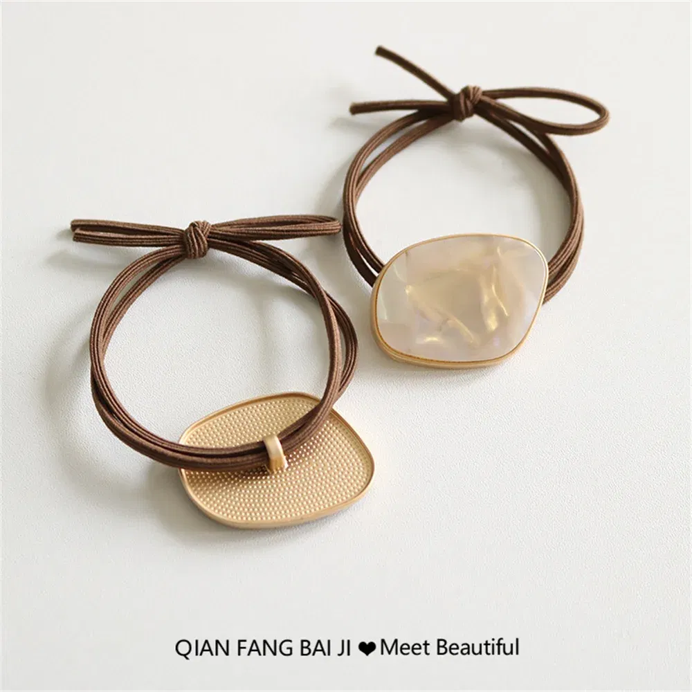 Color: Pink - Fashion Simple Elastic Hair Band Women Temperament Scrunchies Hair Ties Ponytail Holder Gum Headwear Girls Hair Accessories