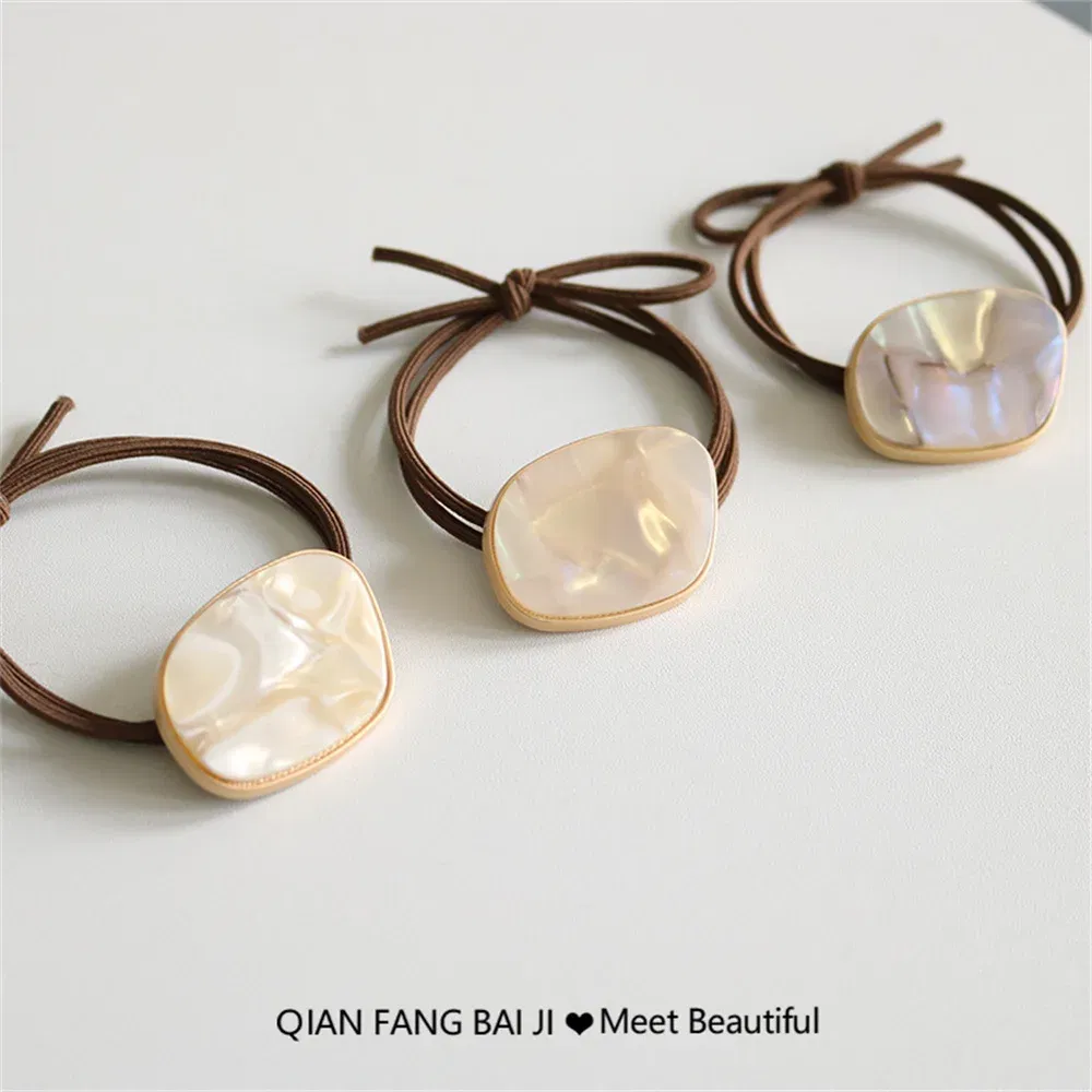 Color: Pink - Fashion Simple Elastic Hair Band Women Temperament Scrunchies Hair Ties Ponytail Holder Gum Headwear Girls Hair Accessories