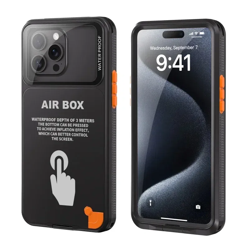 Color: Beige, Material: Microfiber - IP68 Waterproof Phone Case For iPhone 15 14 13 12 Pro Max Plus Underwater Taking Shockproof Dustproof Swimming Diving Cover