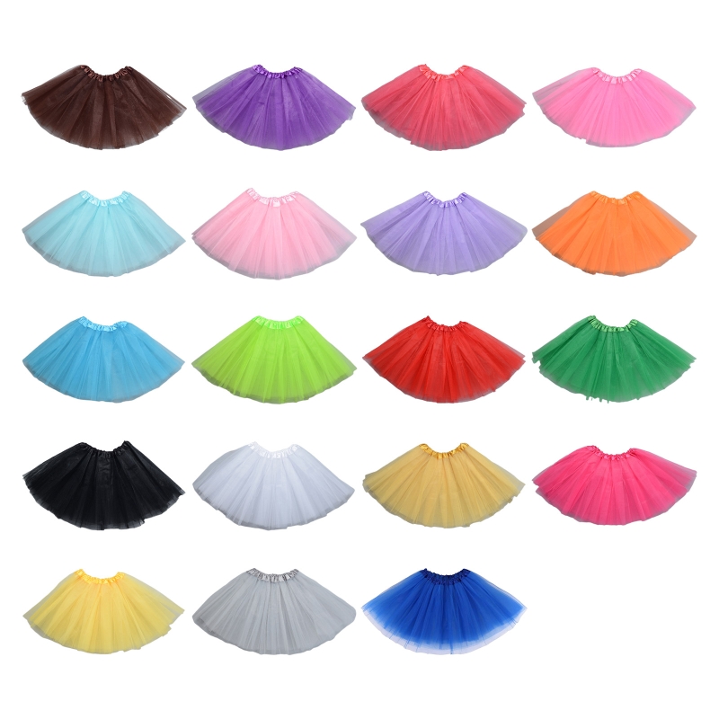 Color: Blue - Children Kids Girls Ballet Skirts Elastic Mesh Tutu Ballerina Dress Gymnastics Dancing Skirt Princess Pettiskirts