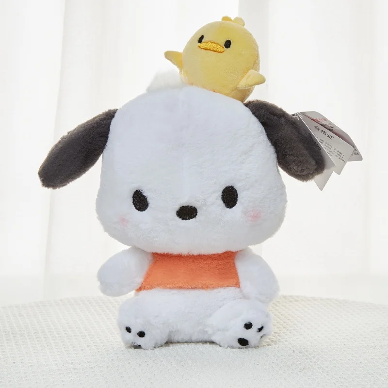 Color: GRAY - 20-25cm Genuine Sanrio characters My Melody Kuromi Cinnamoroll Kt Cat Plush Toy Anime Stuffed Animals Christmas Birthday Gifts