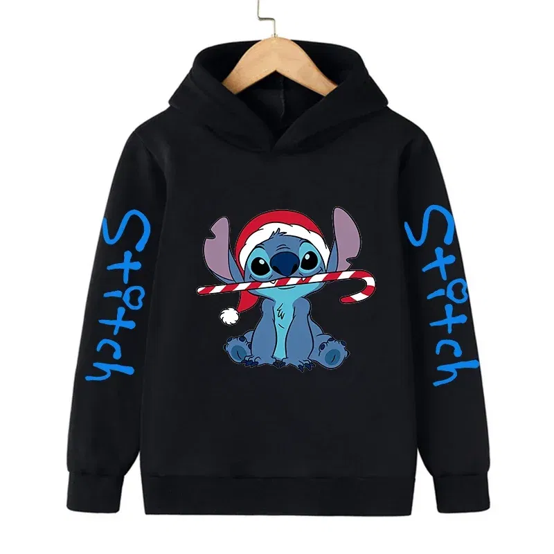 Color: GRAY, Size: >40cm - New in Cool Stitch Hoodie Children Cartoon Clothes Kid Girl Boy Lilo and Stitch Sweatshirt Manga Hoody Baby Casual Top