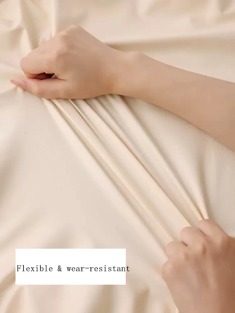 Color: Light Grey, Specification: 60*180cm - Solid color PU leather table cover fixable elastic tablecloth waterproof round square Table cloth custom table protector