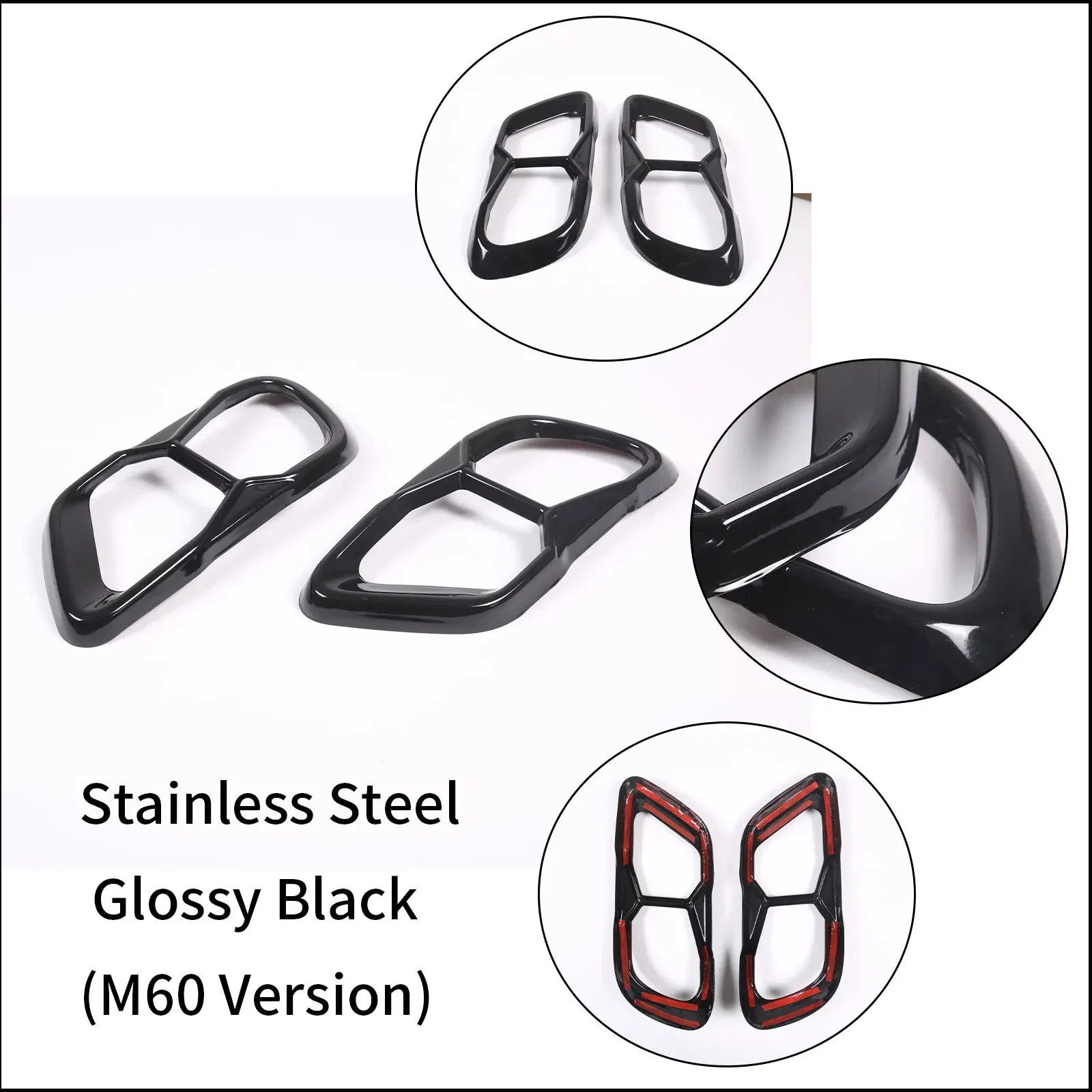 Color: Brown - Car Tail Muffler Exhaust Pipe Output Cover for BMW X5 X6 X7 G05 G06 G07 2019-2022 Exterior Tail Throat Modification Accessories