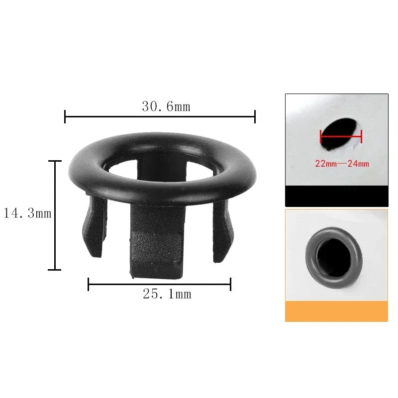 Color: Light Grey, Outer Diameter: 79.3mm - 4/1pcs Sink Hole Round Overflow Cover Kitchen Basin Trim Hollow Overflow Ring Plug Bathroom Wash Basin Overflow Ring Accessories