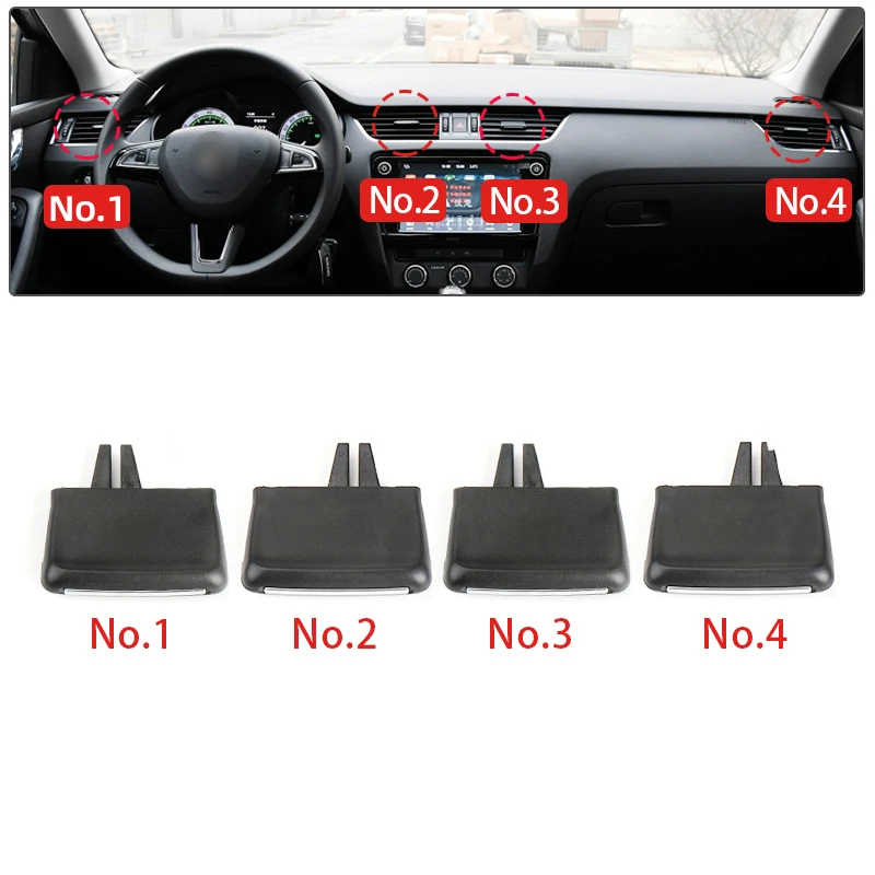 Color Name: Orange - New Adjustment Plectrum Knob Dash Air Vent Grill Pick Trim Silde Cilp For Skoda Octavia 3 MK3 A7 2018 2019 2020 2015 2016 2017