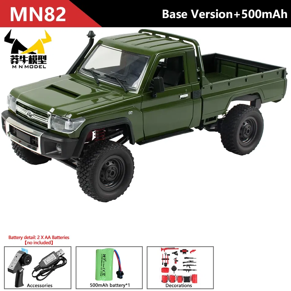 Color: GRAY - MN MODEL 1/12 4x4 2.4G Remote Control Climbing Car Professional LC79 Truck Off-road Vehicle Rock Crawler All Terrain Pickup Toy