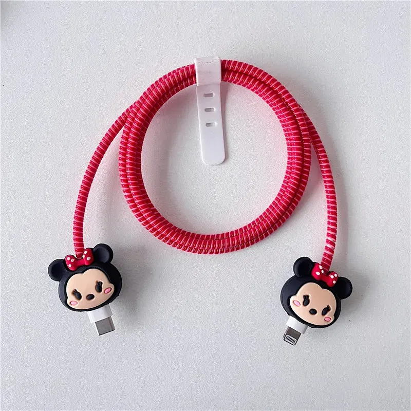 Color: Gold - 4pcs/set New Cute Cartoon Bite Data Cable Protection Case for Apple Huawei Charging Cable Universal Fall Protection Case