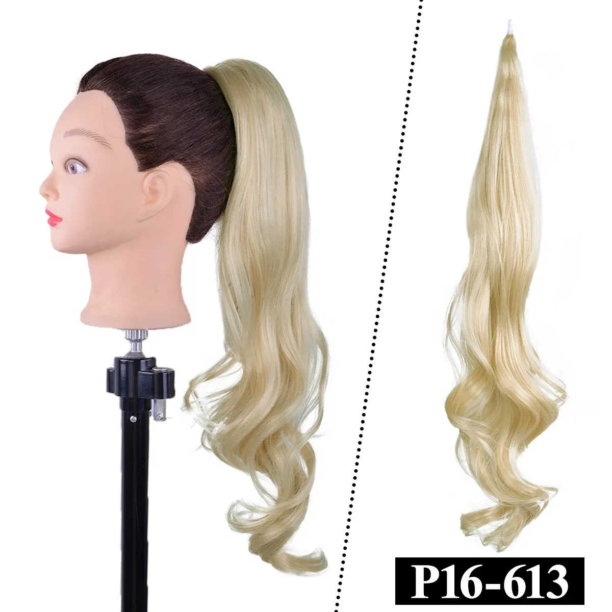Color: PURPLE - LINWAN Synthetic Long Straight Wrap Around Clip In Ponytail Hair Extension Heat Reistan Pony Tail Fake Hair