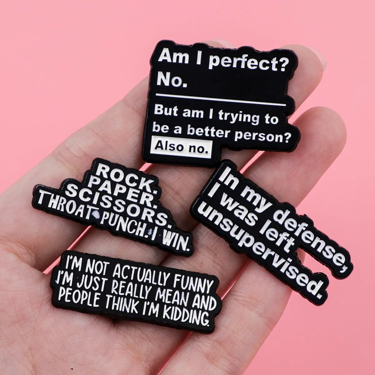 Metal color: Blue white zinc plated - Funny Quotes Enamel Pins Skeleton Women's Brooches Men Lapel Pins Badge on Backpack Costume Accessories Phrase Jewelry Gifts