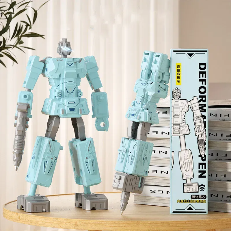 Color: WHITE - Children Deformation Toy Creative Transformation Robot Figure Pen Robot Deformation Pen Kids Robot Model Toy Stationery Supplies