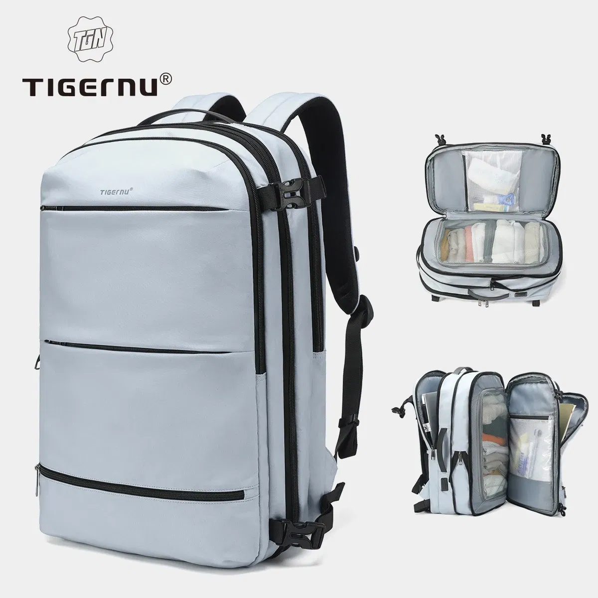 Color: black, Ships From: CHINA - Lifetime Warranty Travel Backpack Men Business Backpack Schoolbag Expandable USB Bag Large Capacity 17 Laptop Bag Waterproof Bag