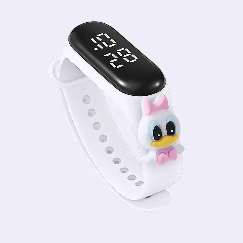 Color: GRAY - Disney Stitch LED Waterproof Kids Digital Watch Spiderman Hulk Children Watch Sports Touch Electronic Kids Gifts