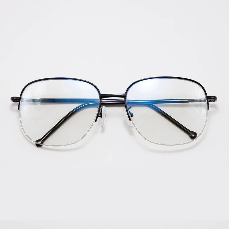 Frame Color: black, Eye Prescription: +300 - Smart zoom Multifocal Reading Glasses Men Women Progressive Anti Blue Ray UV Protect Hyperopia Glasses Half Frame Metal Titanium