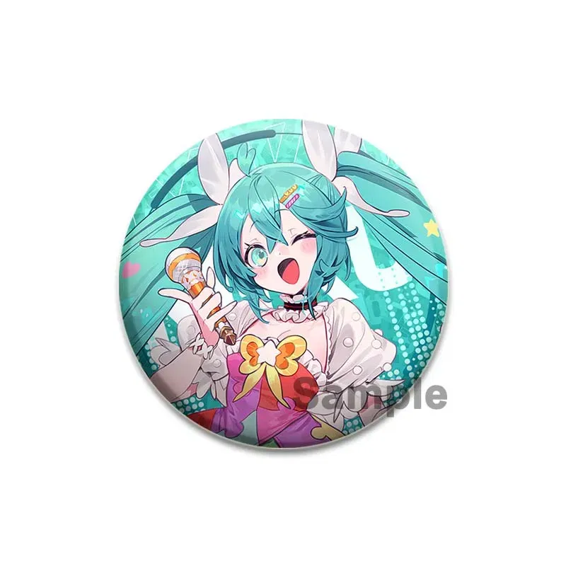 Color: DARK GRAY, Size: M - 58/44/32mm Miku Anime Round Pins Cartoon Badges Cosplay Handmade Tinplate Brooch on Backpack Clothes Chest Ornament Gifts