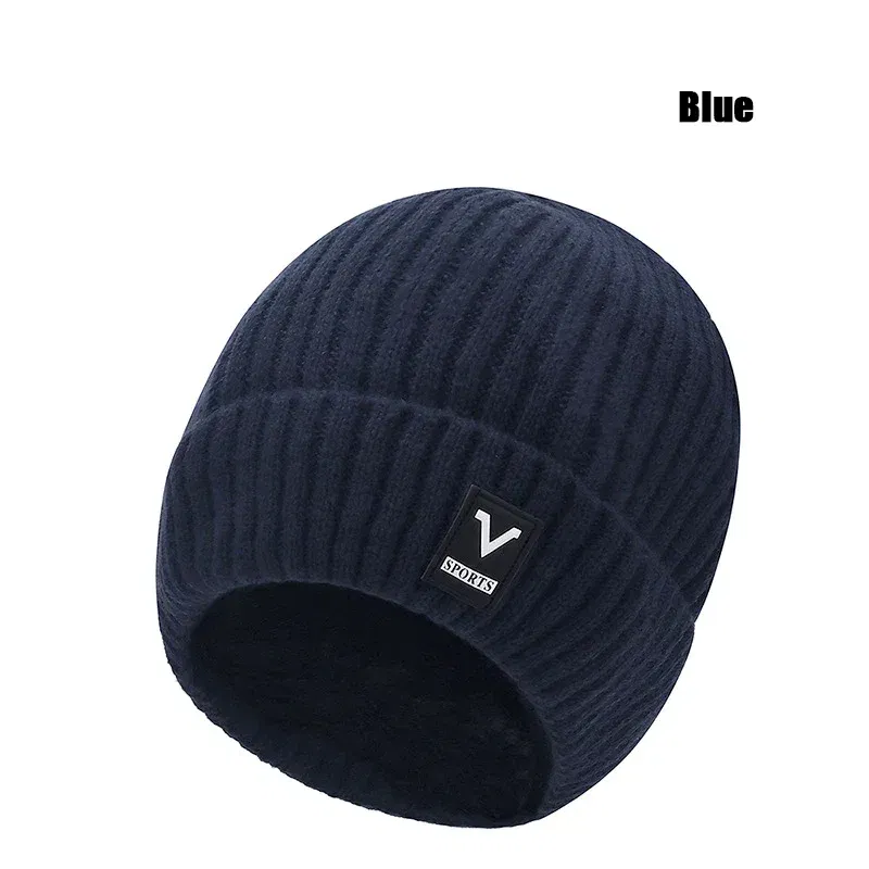 Color: Blue, Ships From: CHINA - Beanie Men Slouchy Knit Skull Cap Warm Stocking Hats Guys Women Striped Winter Beanie Hat Cuffed Plain Hat