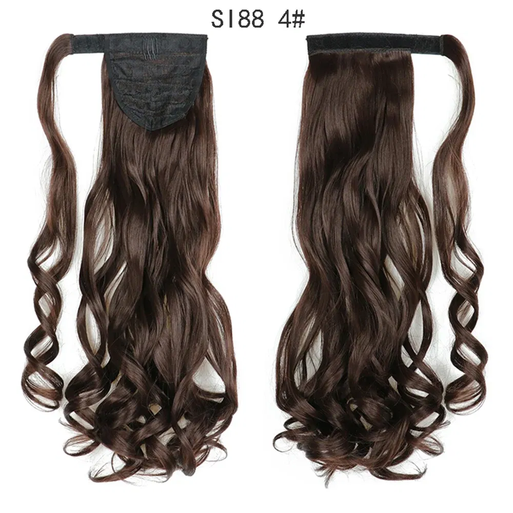 Color: T1B/33 - LINWAN Synthetic Long Straight Wrap Around Clip In Ponytail Hair Extension Heat Reistan Pony Tail Fake Hair