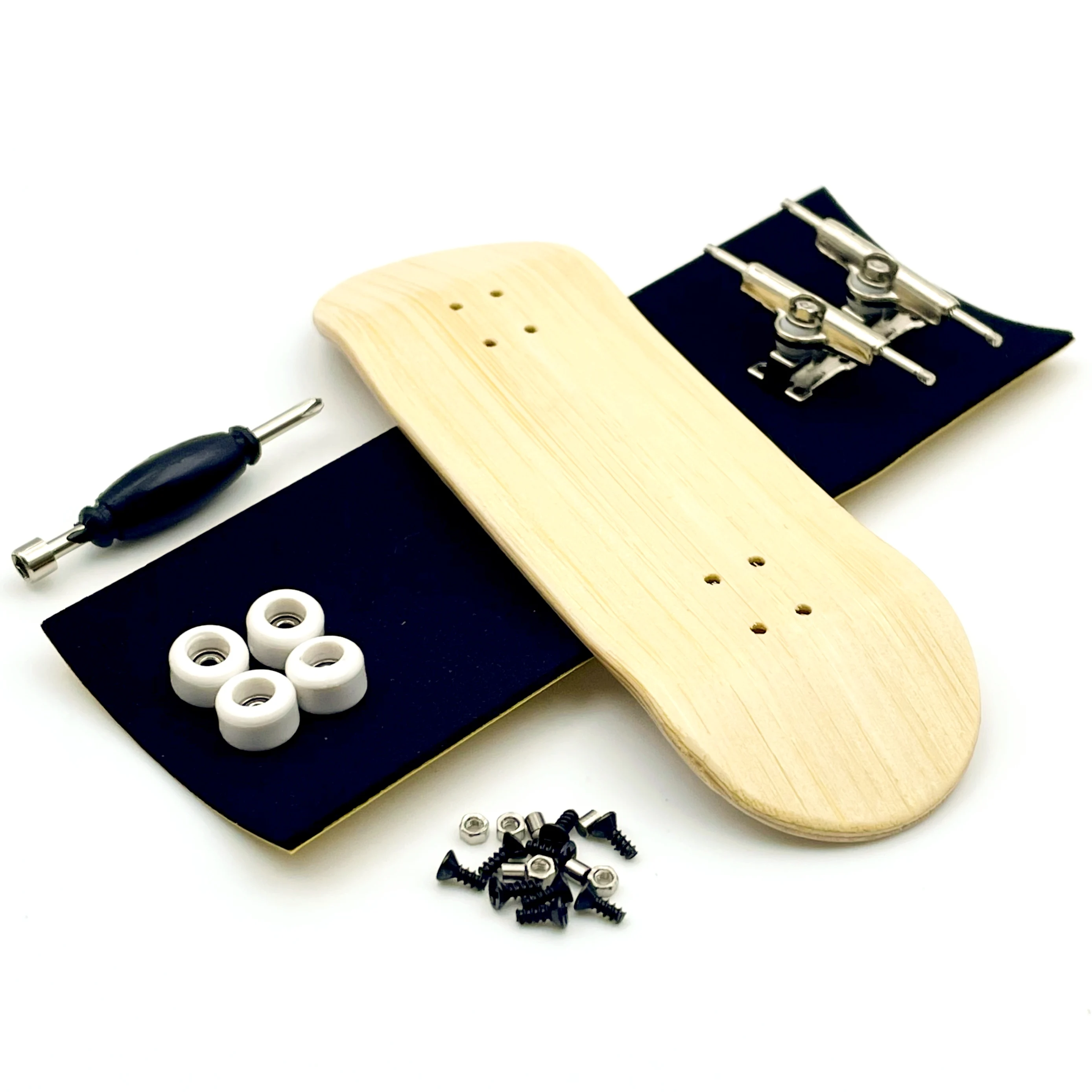 Color: green - 32mm Fingerboard Set with Maple Wooden Deck Metal Trucks Bearing Wheels