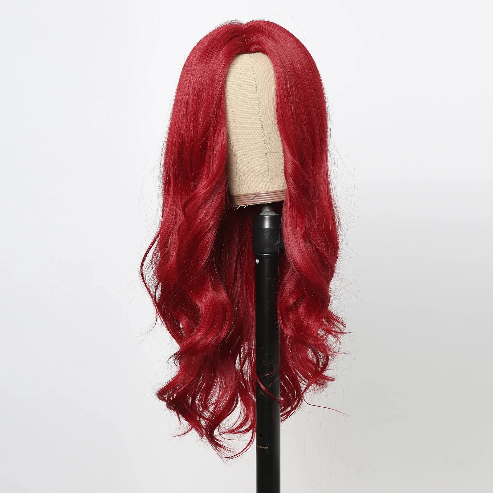 Color: #31 - Red Synthetic Wigs Long Body Wavy Wig Natural Hairline Daily Red Hair Heat Resistant Fiber Smooth Party Cosplay Wig