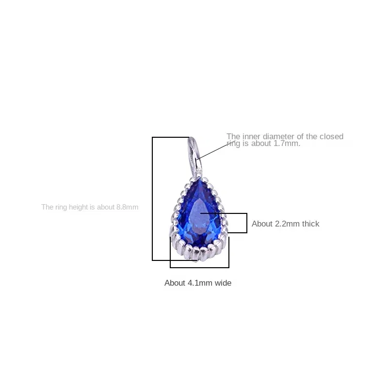 Metal color: None, Ships From: CHINA - S925 Sterling silver micro-inlaid Color Water drop Zircon pendant Handmade beaded material bracelet necklace accessory
