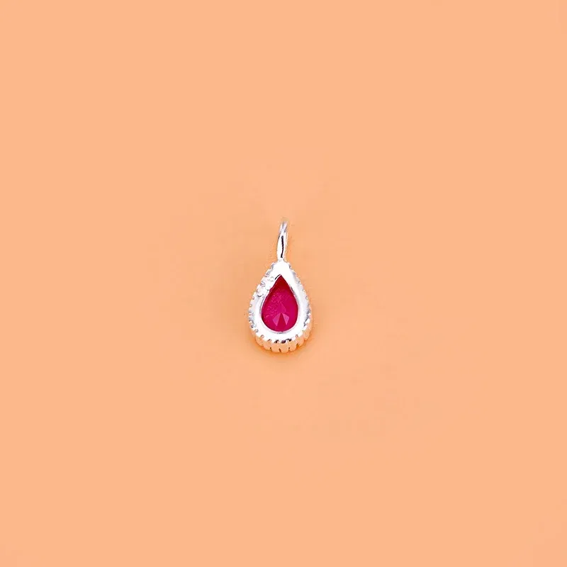 Metal color: None, Ships From: CHINA - S925 Sterling silver micro-inlaid Color Water drop Zircon pendant Handmade beaded material bracelet necklace accessory