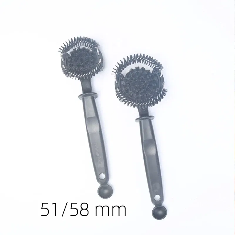 Color: black - 51/58mm Coffee Machine Brush Cleaner Removable Coffee Maker Espresso Group Head Semi-automatic Kitchen Cleaning Tool