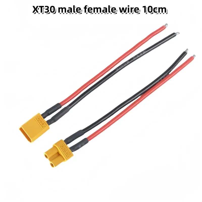 Color: Yellow - XT30 Pigtail Plug Male and Female Connector with 100mm 16AWG Tinned Wire Cable for RC Fixed wing Lipo Battery FPV Drone charger