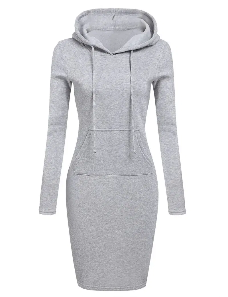 Color: Blue, Size: L - Ladies Dress Autumn Women Hooded Dresses Hoodies Women Sweatshirts Women Hoodies Dress Tops Ladies Clothing