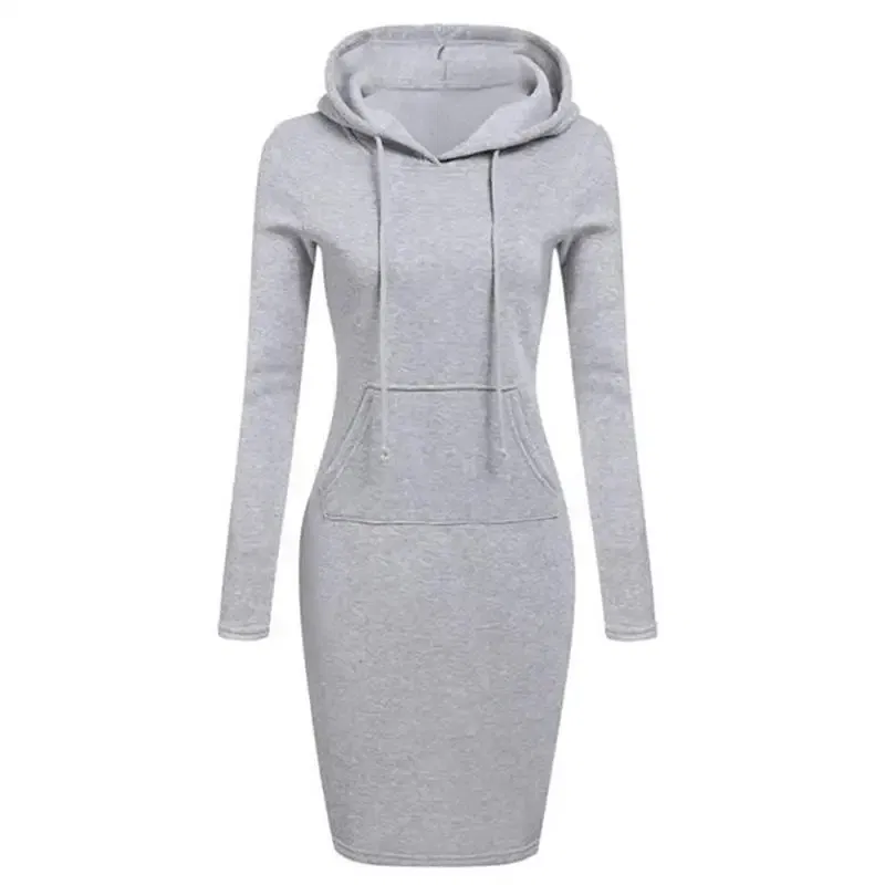 Color: Blue, Size: L - Ladies Dress Autumn Women Hooded Dresses Hoodies Women Sweatshirts Women Hoodies Dress Tops Ladies Clothing