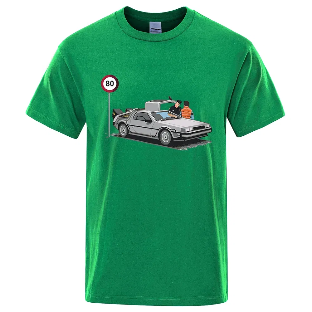 Color: GRAY, Size: L - I Was Caught Speeding Funny Printed T-Shirts Men Fashion Casual Short Sleeves Loose Oversized T Shirt Breathable Cotton Tees