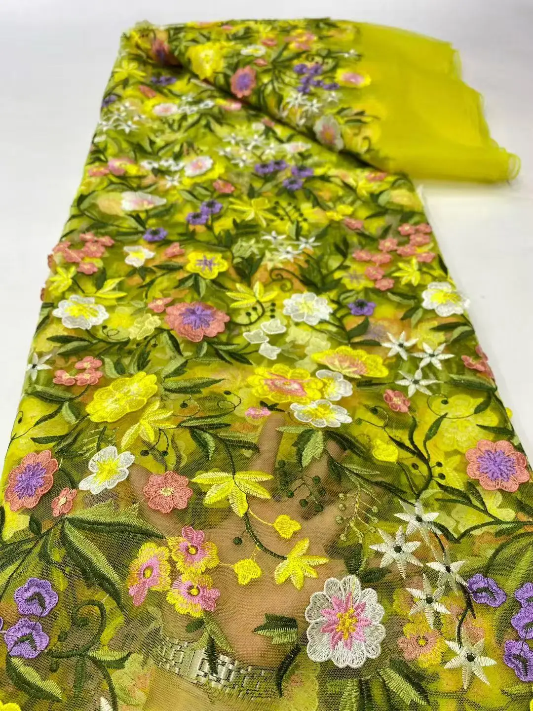 Color: Silver, Width: 120cm, Length: 5 yards - Purple 3D Flowers French Latest Nigerian Lace Fabrics 2025 High Quality Net African Lace with Beads for Wedding Party 2025
