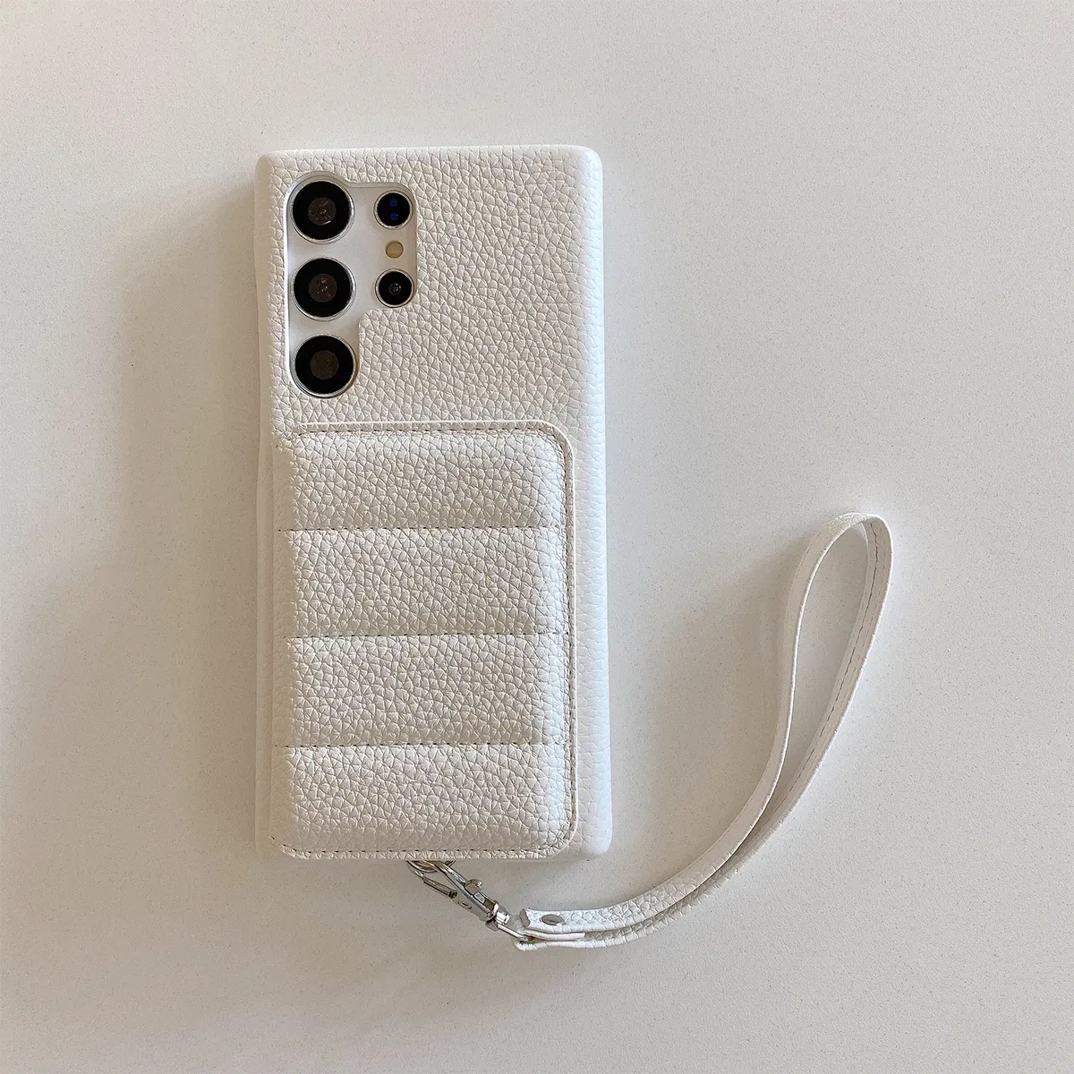 Color: WHITE, Material: Denim - Luxury Lanyard Wallet Case For Samsung Galaxy S21 FE S22 S23 Plus Note 20 Ultra A52 A53 A54 5G Lichee Pattern Leather Cover
