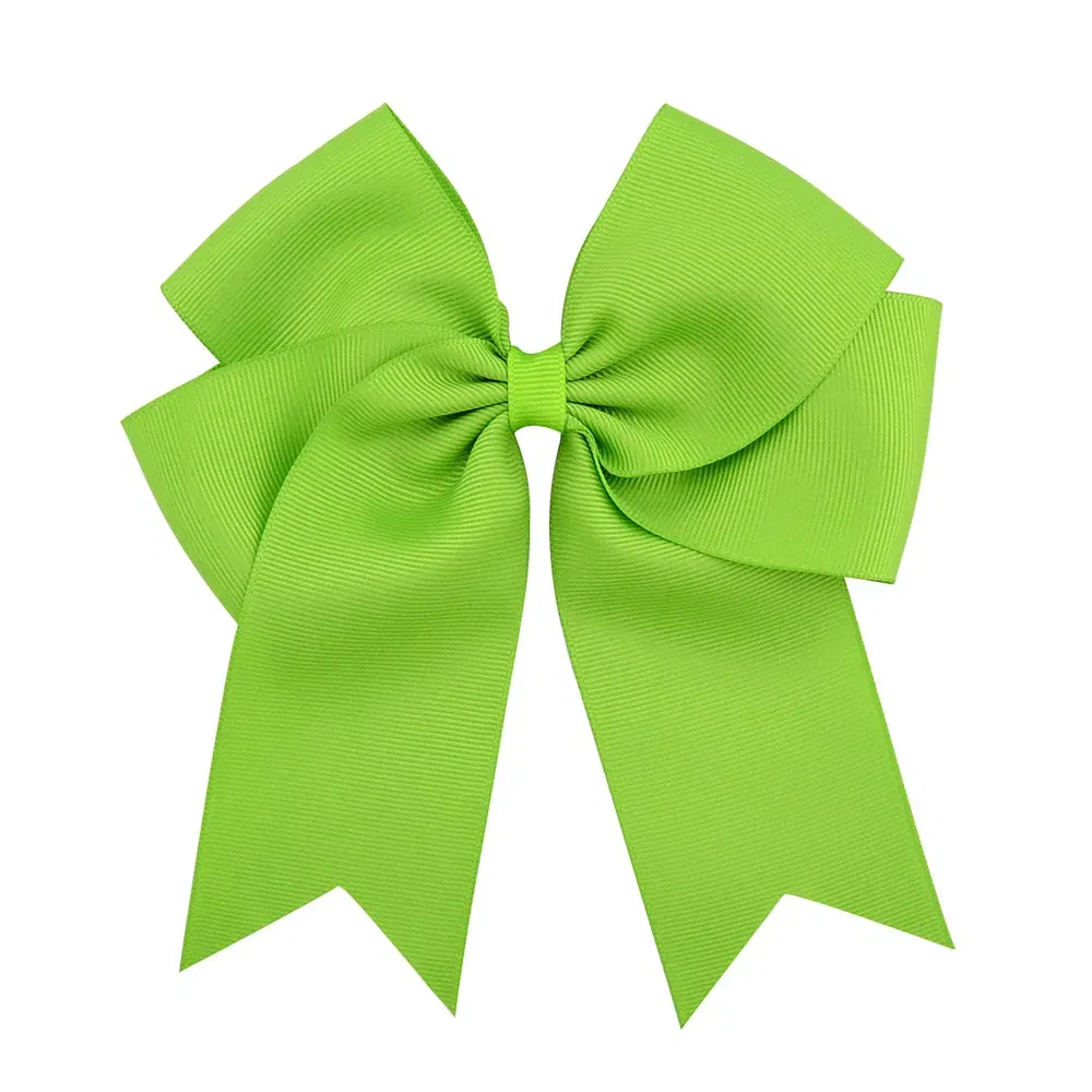 Color: PURPLE - 6 Inches Colorful Elegant Hair Bows With Clip Kids Girls Grosgrain Ribbon Hair Clip Hairgrips Headwear Baby Hair Accessories