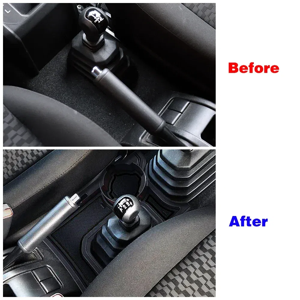 Color Name: Black - For Suzuki Jimny 2019-2024 Stowing Tidying Car Gear Shift Storage Box Organizer Tray Cup Holder Knob Lever Shifter Boot Mat