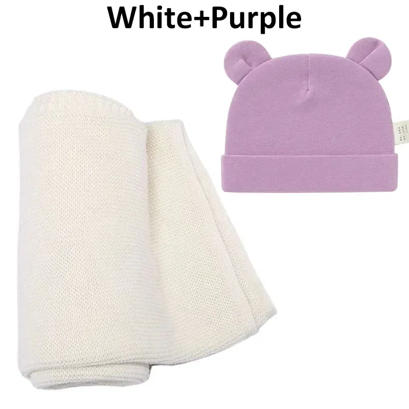 Color: Red, Size: Option 1, Ships From: CN - Personalized Baby Name Newborn Cotton Beanie and Knitted Blanket Set Embroidered Name Covering and Cute Hat Gift Set