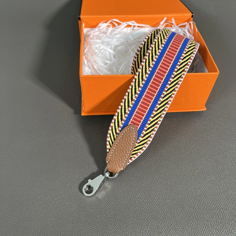 Color: Silver, Size: 3/4" - Herbag Evelyn Replacement Shoulder Strap Gold Togo Cowhide Woven Canvas 5cm Wide Hand-Sewn