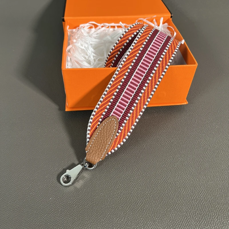 Color: Silver, Size: 3/4" - Herbag Evelyn Replacement Shoulder Strap Gold Togo Cowhide Woven Canvas 5cm Wide Hand-Sewn