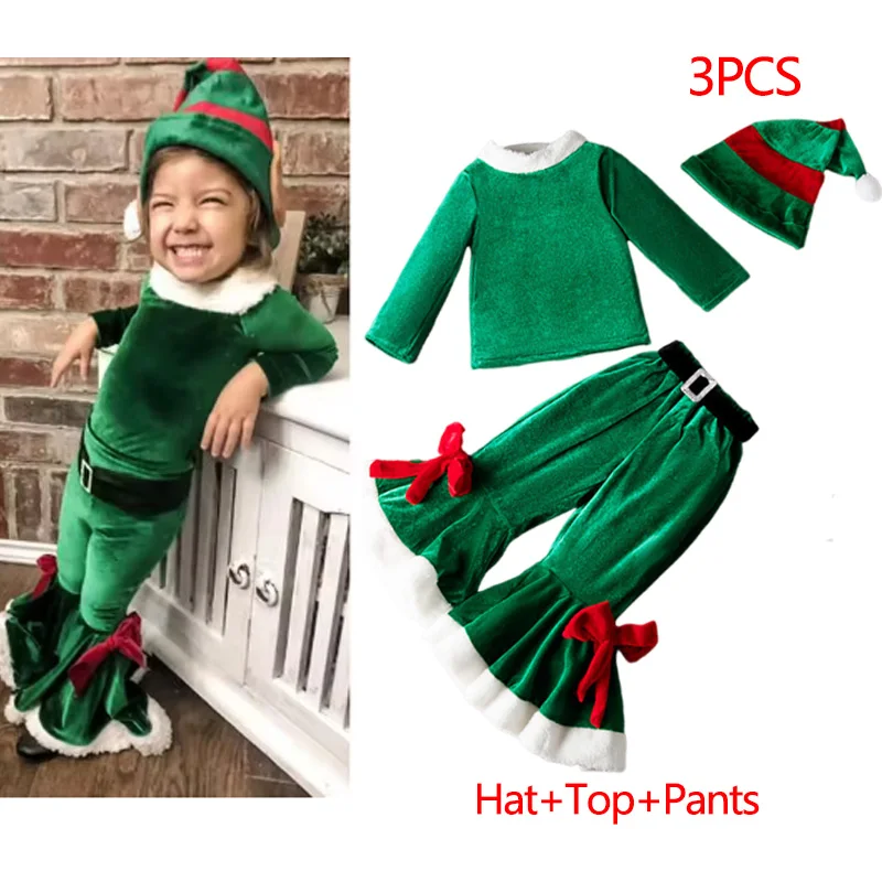 Color: Chocolate, Kid Size: 11 - New Year Kids Santa Claus Costume Green Elf Cosplay Christmas Carnival Party Fancy Dress for Girls Boys Red Xmas Clothes Set