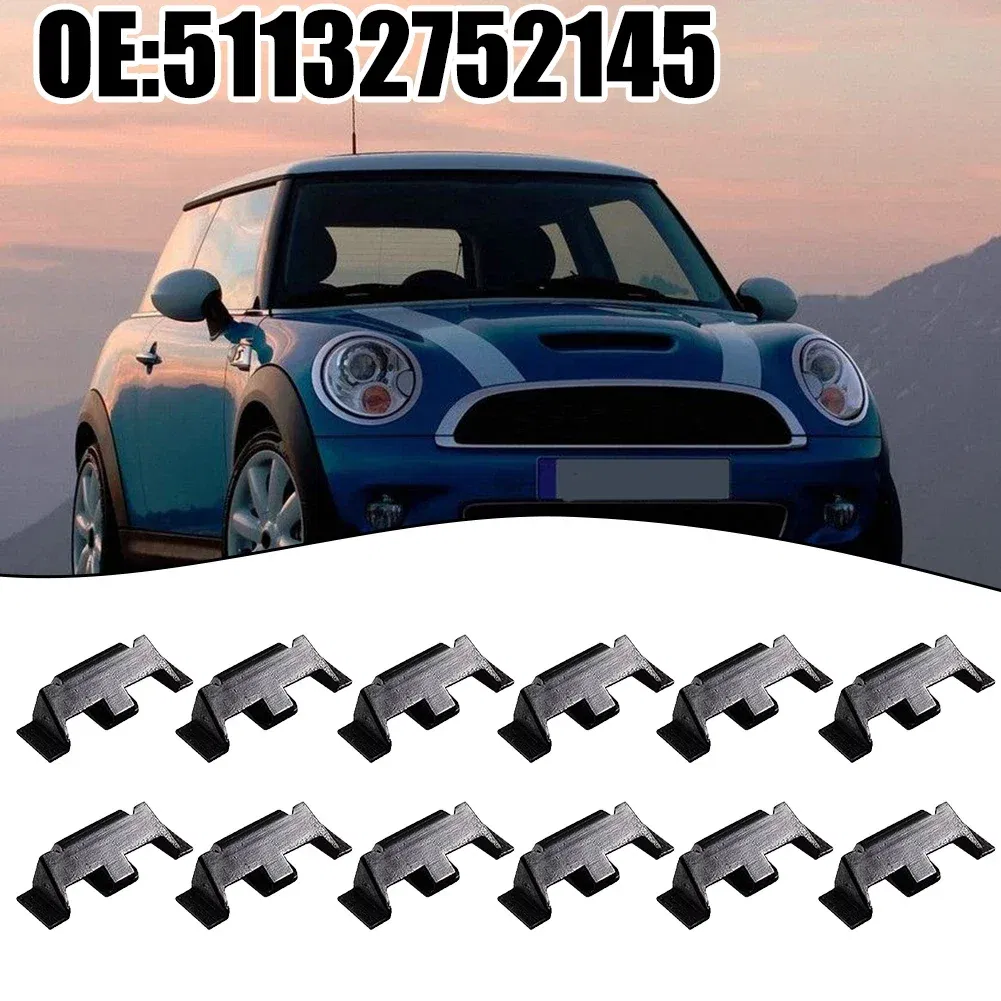 12pcs Headlight Trim Ring Clips For Mini For Cooper R55 R58 51132752145 R55-R60 F56 Black Plastic Car Lights Base
