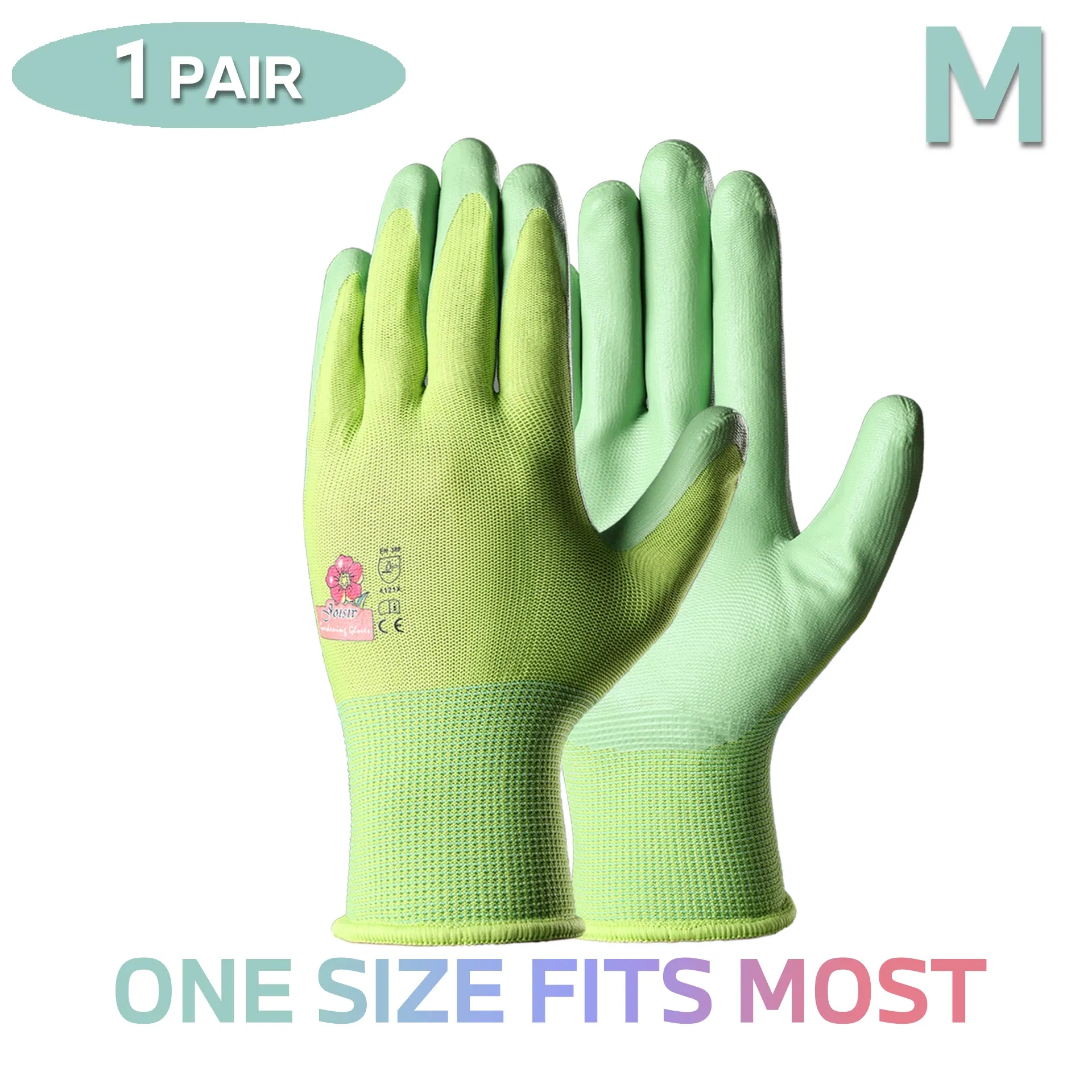 Color: black, Ships From: CHINA - 1 Pair, 3 Colors Available: Women?™s Nitrile Garden Gloves for Digging, Planting, Weeding; Nail & Finger Protection