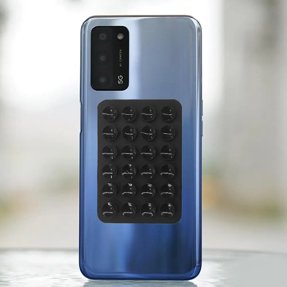 Color: black, Ships From: CHINA - Multifunctional Mobile Phone Silicone Suction Cup 24 Square Mobile Phone Single-Sided Case Anti-Slip Holder Mount Suction