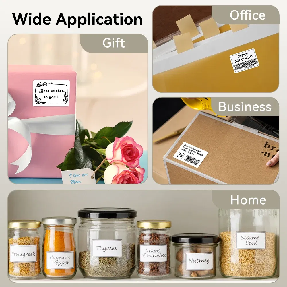 Color: Light Grey - Phomemo Label Maker Paper M110 Label Adhesive Paper White Waterproof Thermal Sticker for M110 M221 M200 M220 Portable Printer