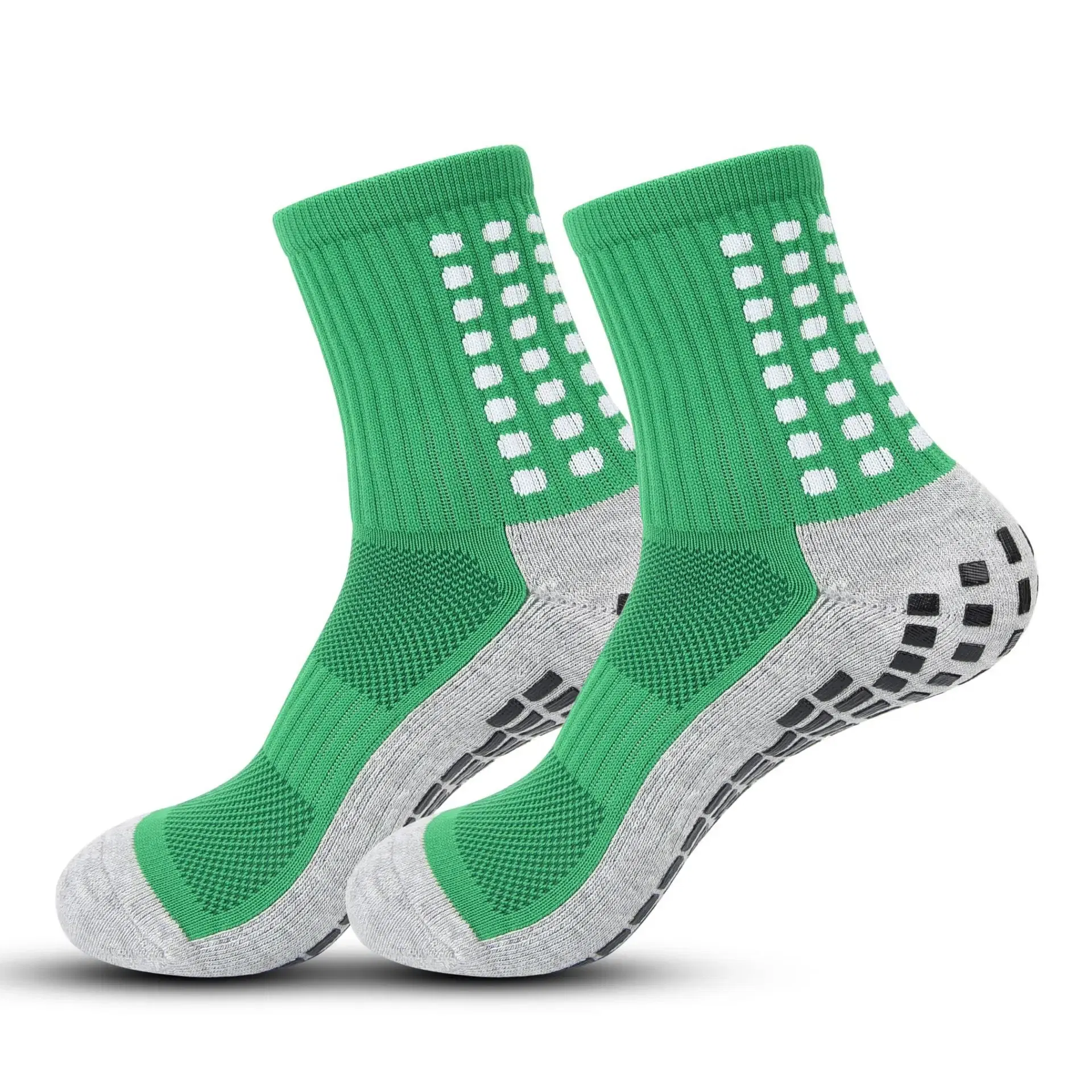 Color: Silver - Anti-slip Soccer Women Men Outdoor Sport Grip Football Yoga Socks