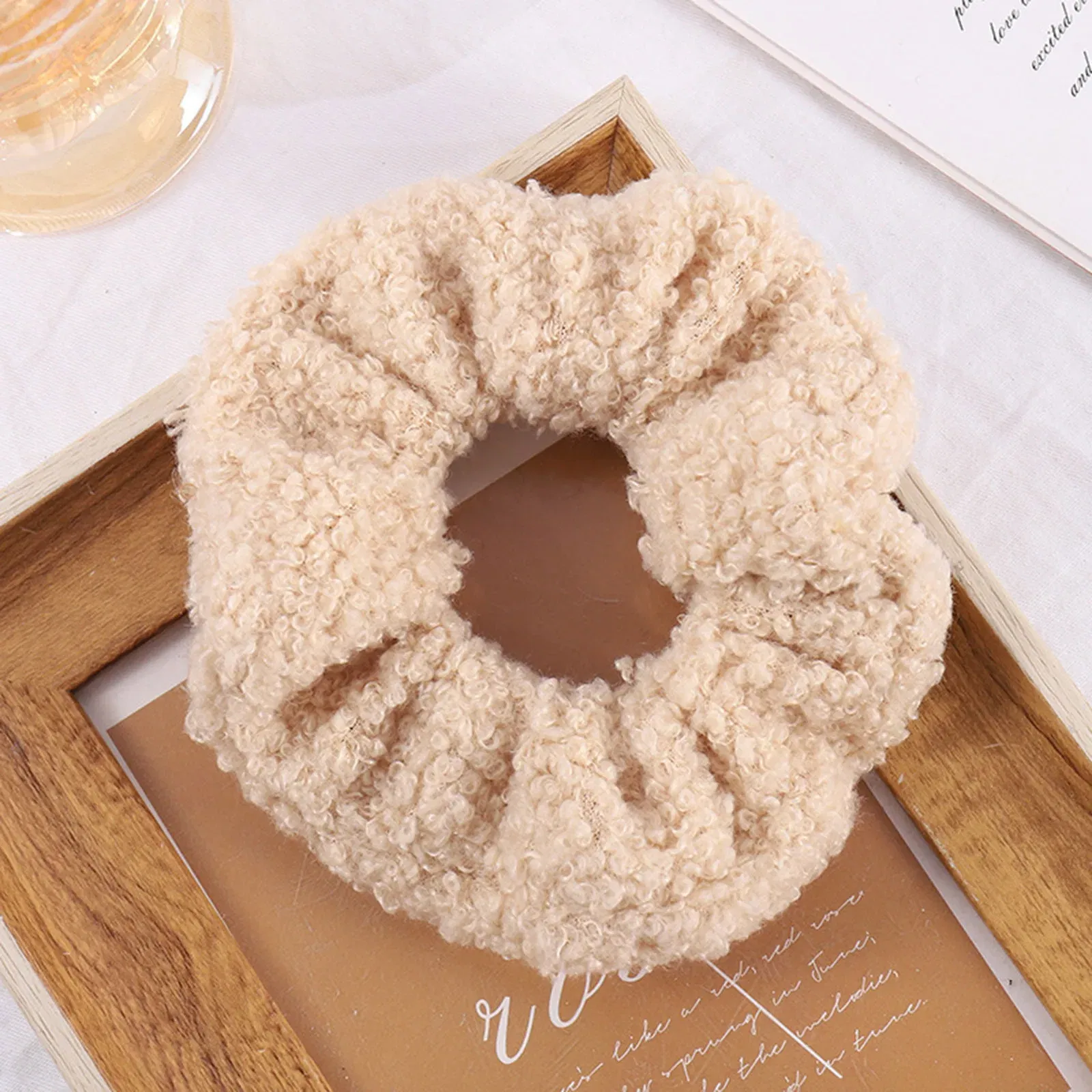 Color: Red - Fabric Hair Ties Band Cute And Sweet French Large Intestine Circle Ponytail Hair Circle BB Clip Hair Accessory Head Bands