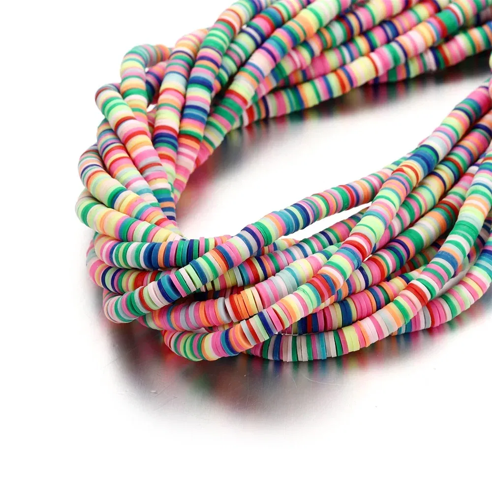 Color: army green, Item Diameter: 6mm - 16Inch/Line 6mm Colorful Flat Round Polymer Clay Beads Loose Spacer Beads for DIY Jewelry Making Bracelet Necklace Accessories