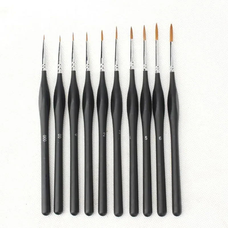 Color: Light Grey - 1pcs Soft Wolf Fur Paint Brushes Hook Line Pen Watercolor Painting Acrylic Watercolor Brush Art Supplies for Painting