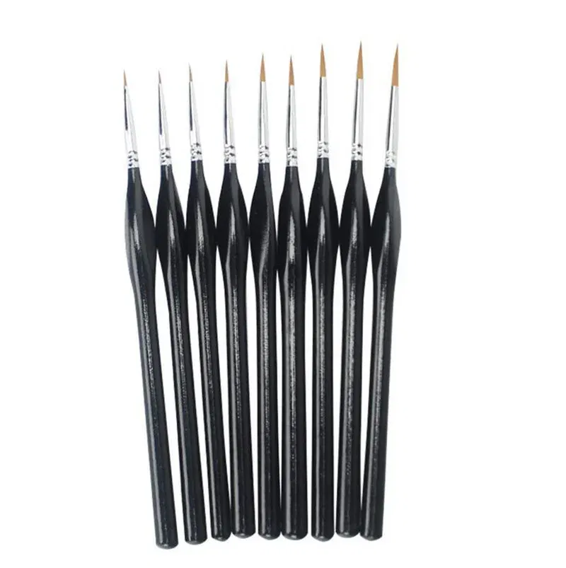 Color: Light Grey - 1pcs Soft Wolf Fur Paint Brushes Hook Line Pen Watercolor Painting Acrylic Watercolor Brush Art Supplies for Painting
